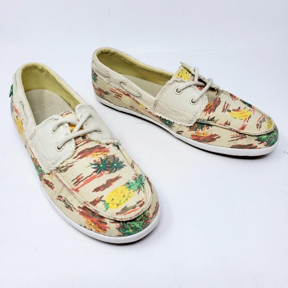 Sanuk Sail Away Tropical Boat Shoes Pineapples